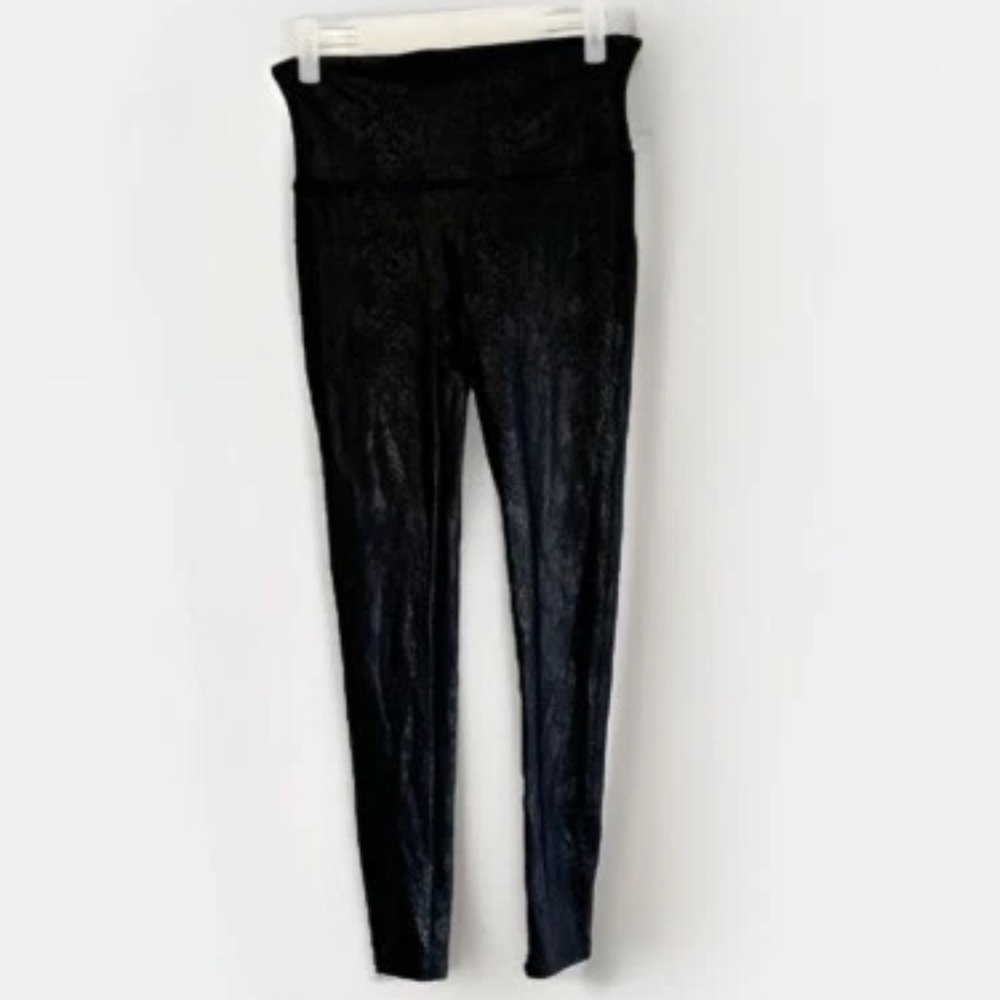 Spanx Women’s Large Black Python Faux Leather Leg… - image 6